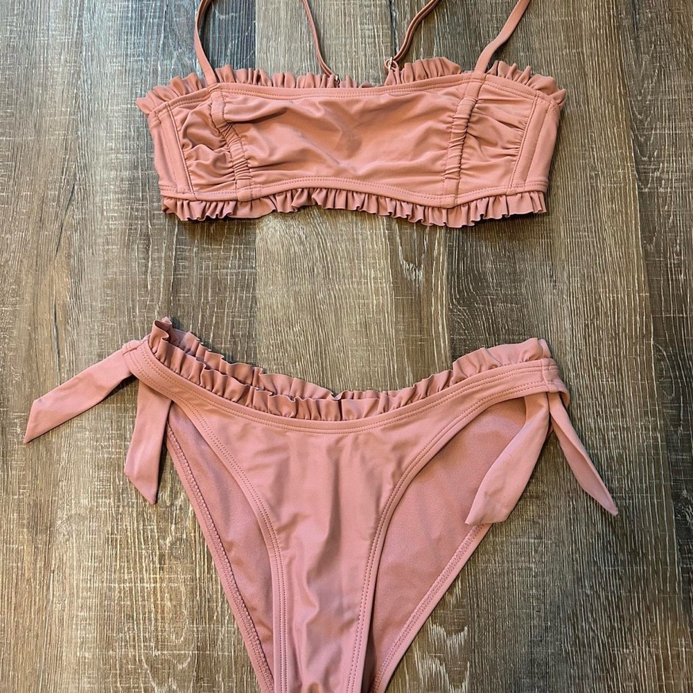 Xhilaration Pink Ruffle Bikini Set